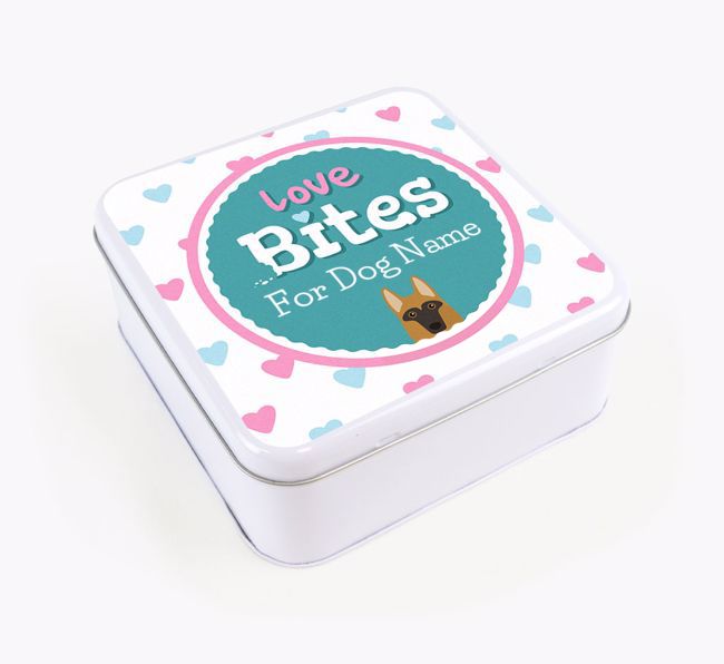 Personalised 'Love bites' Square Tin for your {breedFullName}